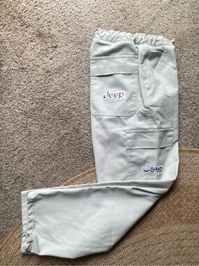 Brand New Jeep Made in USA Drawstring Cotton/Polyester Cargo Pants Green 32